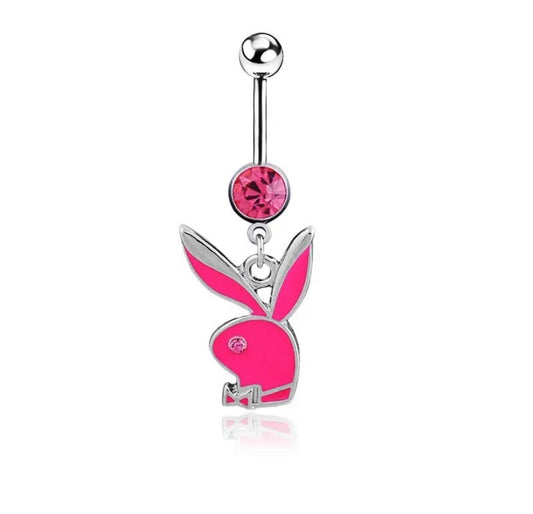 Pink Playgirl Belly Ring